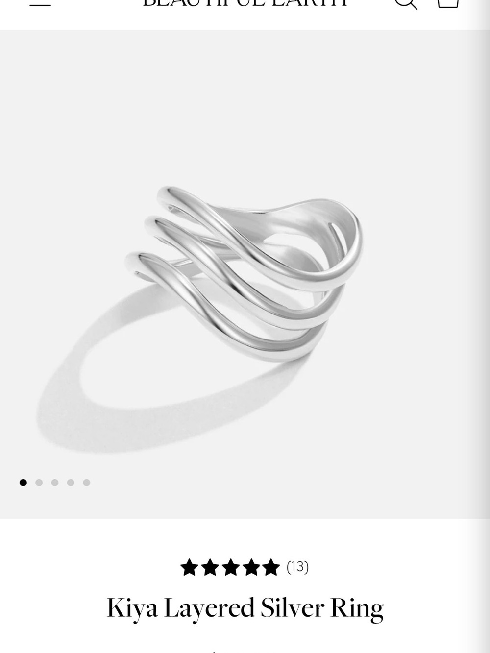Layered Silver Ring - Silver - Size US 6